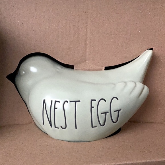 Rae Dunn Birdhouse and bird bank set - Picture 2 of 9